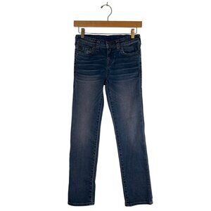 True Religion Unisex Kids Size 10 Denim Jean Dark Wash Adj. Elastic Waist - GENO